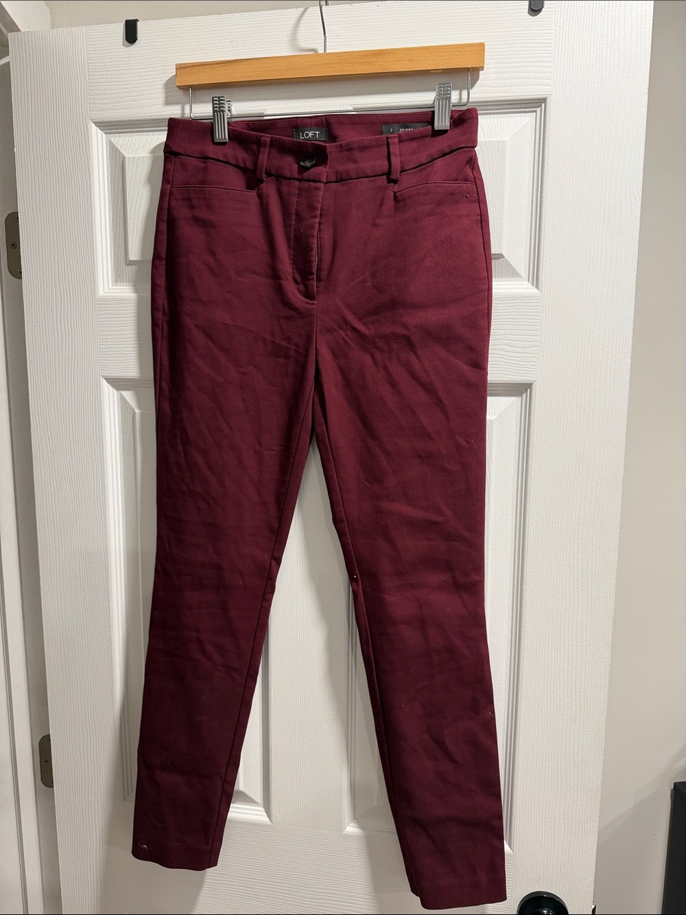 LOFT Burgundy Slim Ankle Pants